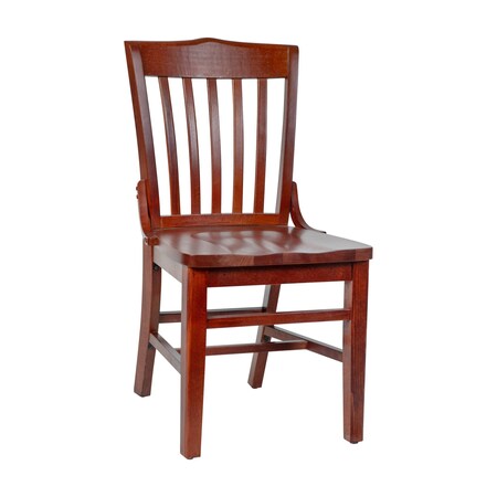 Flash Furniture Dining Chair, School House Back, Mah Wood XU-DG-W0006-MAH-GG
